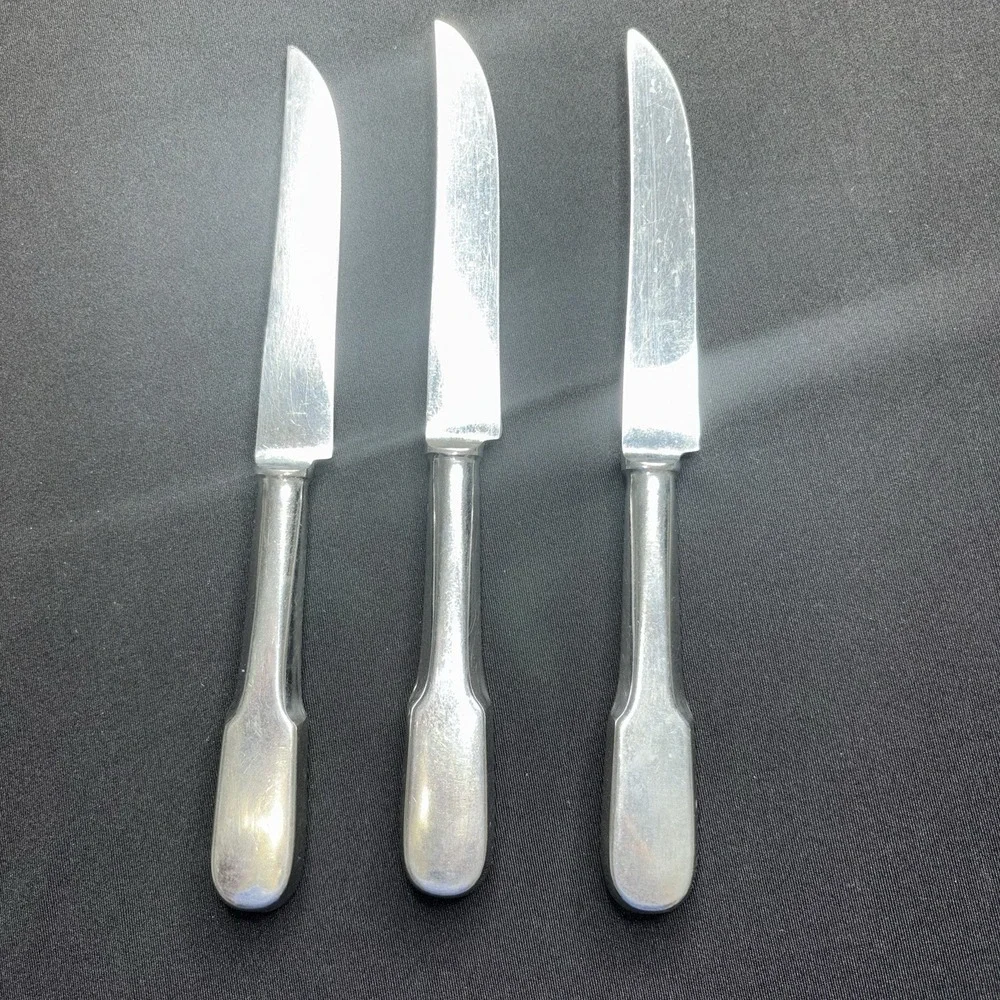 Set 3 Kirk & Matz‎ Classic Steak Knives Forged Stainless Sheffield England Rare